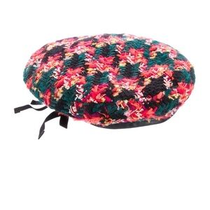 Gucci NWT tweed beret multicolor GG bow